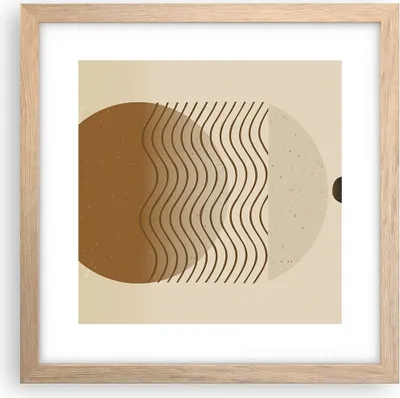 Produktbild von Gerahmtes Poster - Rahmen in heller Eiche - Abstraktion Geometrie Minimalismus - 30x30 cm - Wand Bild - Wanddeko - Wandbilder - Kunstposter - Wandposter - Bilderrahmen - Bilder - P2NAC30x30-5043