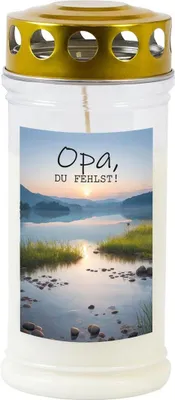 Produktbild von Grabkerze - Gedenkkerze Motiv "Opa"