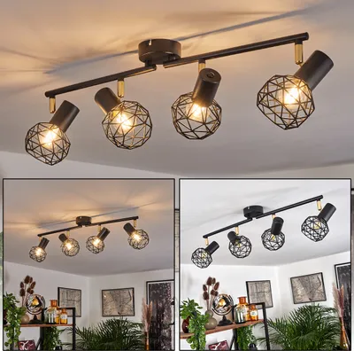 Produktbild von Torano »Torano« 4-flammige Deckenlampe aus Metall in Schwarz und goldfarben