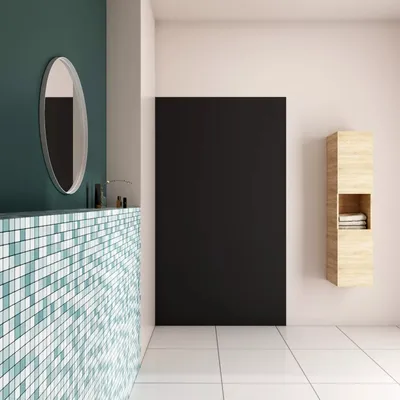 Produktbild von 100x210cm Matt SchwarzDuschrückwand Aluverbundplatte Fliesenersatz 3mm Aluminiumverbundplatte Aluplatte Alu