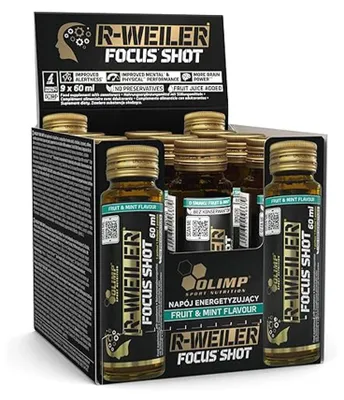 Image de Shooters énergétiques - Olimp Sport Nutrition - R-Weiler focus shot (20x60ml) - Saveur Fruits et mint
