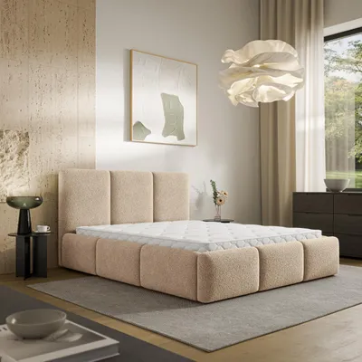 Produktbild von Masseno Polsterbett ARSIL 160x200 cm, Polsterbett mit Bettkästen -Beige, QUELLE 05