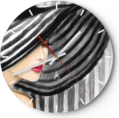 Produktbild von Wanduhr - Rund - Glasuhr - frau stil mode - 30x30cm - Schleichendes Uhrwerk - Lautlos - zum Aufhängen bereit - Dekoration Modern - Wanddekoration aus Glas - C3AR30x30-3926