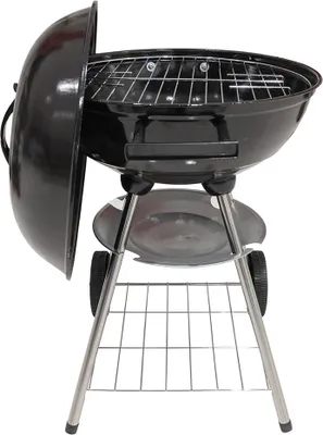 Produktbild von Runder Holzkohlegrill aus Stahl mit Deckel und Rädern Torka