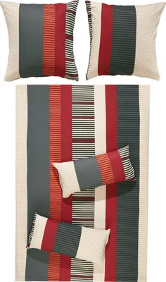 Produktbild von REDBEST Bettwäsche rot-anthrazit 1x 155x220 cm + 1x 80x80 cm