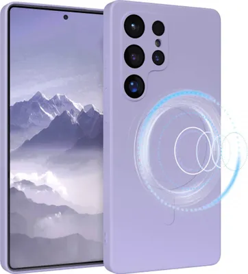 Produktbild von EAZY CASE - Silikonhülle magnetisch für Samsung Galaxy S25 Ultra, Hülle Silikon, weich stoßfeste Magnet Handyhülle, Schutzhülle mit Kameraschutz, TPU Bumper in Lila