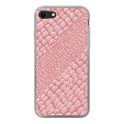 Produktbild von MuchoWow® Handyhülle Schutzhülle Hülle für iPhone 8 Krokodilleder - Tierprint - Rosa Silikon Softcase Handy Hülle - Schutzhaube