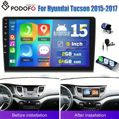 Image de Autoradio Android pour Hyundai Tucson - Écran tactile de 9 pouces - CarPlay et Android Auto sans fil avec GPS
