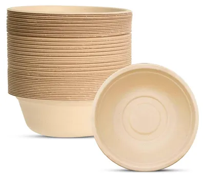 50 Einweg-Pappschalen 350 ml Bagasse biologisch abbaubar