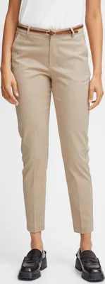 Produktbild von OXMO OXDaisy Pants Damen Hose Chinohose mit Kunstledergürtel Regular-Fit Baumwolle mit Stretch