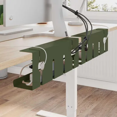 Produktbild von Maison Exclusive - Unter dem Schreibtisch Kabelmanagement Tray 2 Stk. Olivgrün