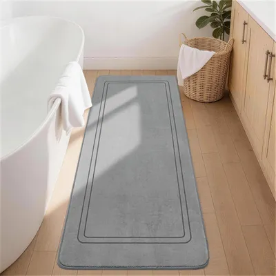 Zdjęcie produktu dla Mata antypoślizgowa do łazienki, 60 x 150 cm, kolor szary