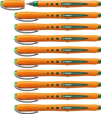 Produktbild von Tintenroller - STABILO worker+ - medium - 10er Pack - grün