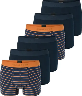 Produktbild von Schiesser 6er Pack 95/5 Organic Baumwolle Retro Short / Pant Sportlicher Logo-Webgummibund, Bequeme Beinausschnitte und ohne störende Nähte, Elastische Single-Jersey-Qualität