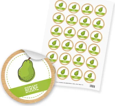 Produktbild von itenga 24x Sticker "Birne" (Motiv 177)