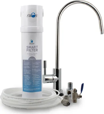 Produktbild von Swan Untertisch Wasserfiltersystem, unter der Spüle Trinkwasserfilter, ultra feine 0.1 Mikron. Wirksam bei Chlor, Bakterien 6058 Litern