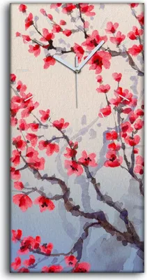 Produktbild von Dekor Leinwand Uhr Wandbilder Geräuschlos 30x60 Malerei Baum Zweige Blumen Kunst - weiße Hände