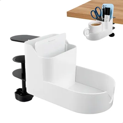 2-in-1 Getränkehalter für Tisch, verstellbar, 1 Stück, Weiß
