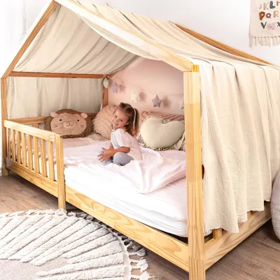 Produktbild von Himmel für Hausbett Gold aus Musselin - 320, 360 oder 420 cm
