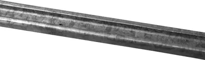 A close-up, straight-on view of a metal sliding door rail against a white background.