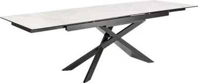 Produktbild von riess-ambiente Ausziehbarer Esstisch EUPHORIA 180-220-260cm Marmor weiß Keramik  Italy Esszimmertisch Tisch Konferenztisch