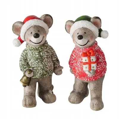 Imagen del producto de Adorno navideño, figura de osito de peluche, 21 cm