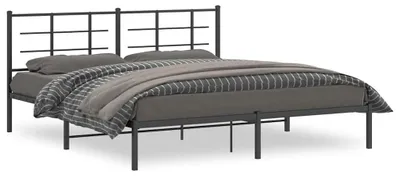 Productafbeelding van vidaXL Bedframe met hoofdeinde, zwart metaal, 183x213 cm