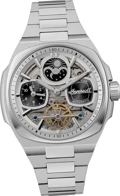 Produktbild von Ingersoll Edelstahl Herren Uhr Analog Sport Armbanduhr silber D2UIN15802