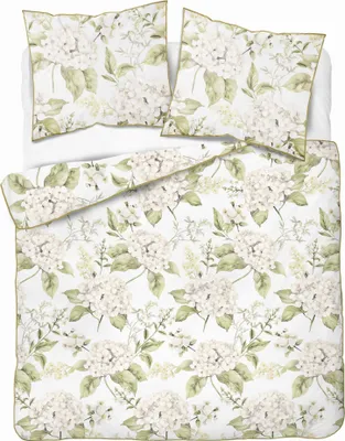Produktbild von Bettwäsche, Perkalbettwäsche, mit Paspel, elegant 200x220 5589b Weiß, Blumen