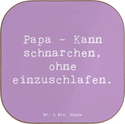 Produktbild von Mr. & Mrs. Panda unterleger Spruch Papa Schnarchen - Lavendeltraum - Geschenk, gläseruntersetzer, Tischuntersetzer, Einschlafen, Familienwitze, Jubiläen, Daddy, Dad