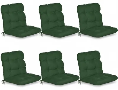 Immagine prodotto di Beautissu Set di 6 cuscini per sedie a schienale basso Flair NL, 100x50x8 cm, verde scuro