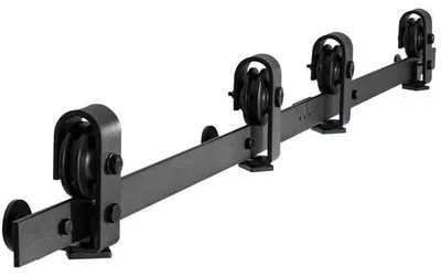 Image de Système de porte coulissante 1524mm - Ferrure de porte coulissante noire - Portes coulissantes pliantes - Solution de porte coulissante d'intérieur