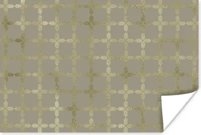 Produktbild von MuchoWow® Poster Muster - Grau - Gold 120x80 cm - Bilder