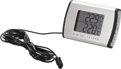 Productafbeelding van Digitale Binnen- en Buitenthermometer met Snoer | Temperatuurmeter Voor Binnen en Buiten