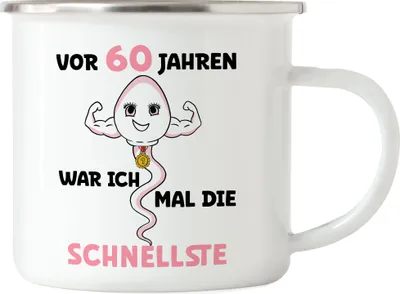 Produktbild von Vor 60 Jahren War Ich Mal Die Schnellste Emaille Tasse 60. Geburtstag Feier Party Geburtstagstorte Dance