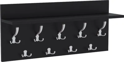 Image de AKKE Noir Portemanteau horizontal VERTI - crochets ALU lxH : 90x40 cm