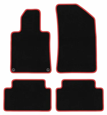Immagine prodotto di Tappetini in velluto Nero/Rosso per Peugeot 508 I 2010-2018 Set 4 pezzi