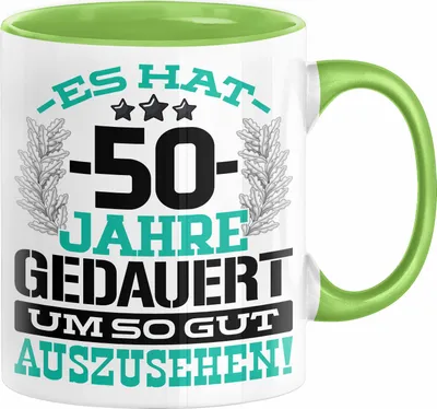Produktbild von 50. Geburtstag Lustig Geschenk Männer Frauen Geschenkidee zum 50er Mann Frau Es Hat 50 Jahre Gedauert Um So Gut Auszusehen Mutter Vater (Grün)