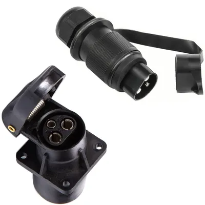 Image de Connecteur à 3 pôles, pour remorques, 12 V, 24 V, étanche, pour véhicules agricoles
