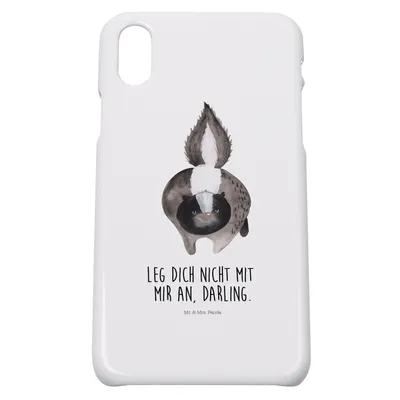 Produktbild von Mr. & Mrs. Panda Iphone 10 Handyhülle Stinktier Angriff - Weiß - Geschenk, Hülle, Cover, Skunk, Stinker, Wildtier, Handy, X, Drohung, Raubtier