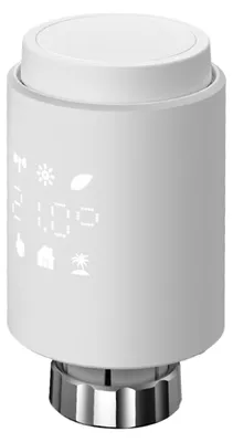 Smartes Thermostatventil Zigbee, M30x1,5, mit Adaptern, weiß