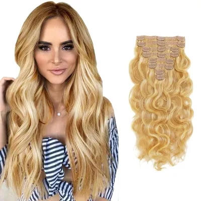 Produktbild von Clip-In-Haarverlängerungen aus Echthaar für mehr Volumen