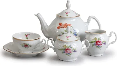 Produktbild von Thun 1794 Bernadotte, Teeservice, Porzellan, Gartenblumen, Thun, 15 d.