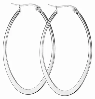 Produktbild von Creolen oval: Ohrringe aus Edelstahl Silber
