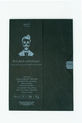 Obrázek produktu pro SMLT skicák černý papír A4 165gr 30 listů kreslící složka