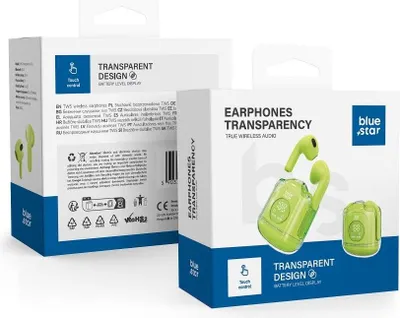 Image de BLUE STAR casque stéréo sans fil / bluetooth TWS Transparency Fi22 vert