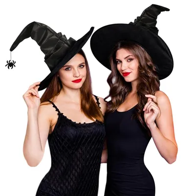 2er-Set Hexenhüte für Damen, Halloween-Zauberhut, schwarz