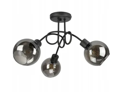 Zdjęcie produktu dla LUXOLAR lampa sufitowa 3 płomienie czarna, Led lampa sufitowa E27 60W - Lampa wisząca do salonu, kuchni