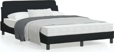 Produktbild von Bettgestell mit Kopfteil Schwarz 140x190 cm Stoff 373167