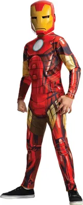 Productafbeelding van Iron Man kostuum kinderen - Superheldenpak - Maat 5-6 jaar (105-116 cm) - Rode en gouden overall met masker